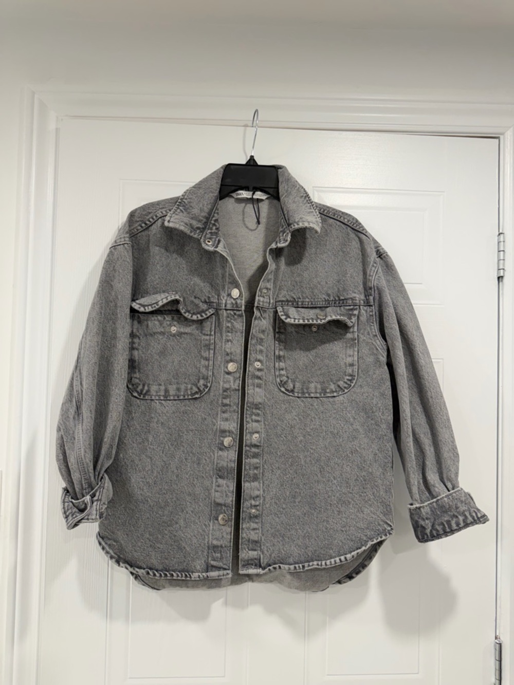 Zara | Grey Washed Denim Jacket
